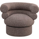  Manufacturer Color_Brown -- Valentina Brown Linen Textured Fabric Upholstered Swivel Accent Chair IMAGE 4