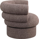  Manufacturer Color_Brown -- Valentina Brown Linen Textured Fabric Upholstered Swivel Accent Chair IMAGE 5