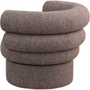  Manufacturer Color_Brown -- Valentina Brown Linen Textured Fabric Upholstered Swivel Accent Chair IMAGE 6
