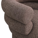  Manufacturer Color_Brown -- Valentina Brown Linen Textured Fabric Upholstered Swivel Accent Chair IMAGE 7