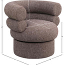 Manufacturer Color_Brown -- Valentina Brown Linen Textured Fabric Upholstered Swivel Accent Chair IMAGE 9