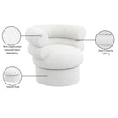  Manufacturer Color_Cream -- Valentina Cream Linen Textured Fabric Upholstered Swivel Accent Chair IMAGE 10