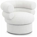  Manufacturer Color_Cream -- Valentina Cream Linen Textured Fabric Upholstered Swivel Accent Chair IMAGE 1