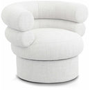 Meridian Valentina Cream Linen Textured Fabric Accent Swivel Chair IMAGE 1