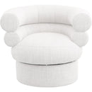 Meridian Valentina Cream Linen Textured Fabric Accent Swivel Chair IMAGE 4