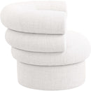  Manufacturer Color_Cream -- Valentina Cream Linen Textured Fabric Upholstered Swivel Accent Chair IMAGE 5