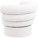 Meridian Valentina Cream Linen Textured Fabric Accent Swivel Chair IMAGE 6