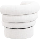  Manufacturer Color_Cream -- Valentina Cream Linen Textured Fabric Upholstered Swivel Accent Chair IMAGE 6