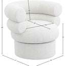  Manufacturer Color_Cream -- Valentina Cream Linen Textured Fabric Upholstered Swivel Accent Chair IMAGE 9