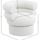 Meridian Valentina Cream Linen Textured Fabric Accent Swivel Chair IMAGE 9