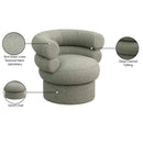  Manufacturer Color_Green -- Valentina Green Linen Textured Fabric Upholstered Swivel Accent Chair IMAGE 10