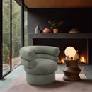  Manufacturer Color_Green -- Valentina Green Linen Textured Fabric Upholstered Swivel Accent Chair IMAGE 2