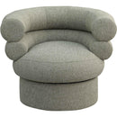  Manufacturer Color_Green -- Valentina Green Linen Textured Fabric Upholstered Swivel Accent Chair IMAGE 4