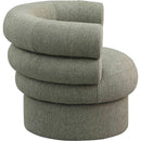 Meridian Valentina Green Linen Textured Fabric Accent Swivel Chair IMAGE 5