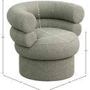 Meridian Valentina Green Linen Textured Fabric Accent Swivel Chair IMAGE 9