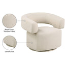 Meridian Niya Beige Linen Textured Fabric Swivel Accent Chair IMAGE 10