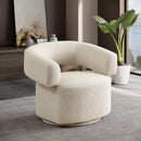 Manufacturer Color_Beige -- Meridian Niya Swivel Fabric Accent Chair IMAGE 2