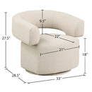 Meridian Niya Beige Linen Textured Fabric Swivel Accent Chair IMAGE 9