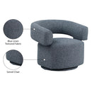 Meridian Niya Blue Linen Textured Fabric Swivel Accent Chair IMAGE 10