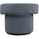 Meridian Niya Blue Linen Textured Fabric Swivel Accent Chair IMAGE 3