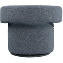  Manufacturer Color_Blue -- Niya Blue Linen Textured Fabric Upholstered Swivel Accent Chair IMAGE 3