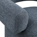  Manufacturer Color_Blue -- Niya Blue Linen Textured Fabric Upholstered Swivel Accent Chair IMAGE 7