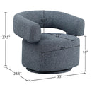 Meridian Niya Blue Linen Textured Fabric Swivel Accent Chair IMAGE 9