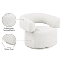  Manufacturer Color_Cream -- Niya Cream Linen Textured Fabric Upholstered Swivel Accent Chair IMAGE 10