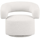 Manufacturer Color_Cream -- Niya Cream Linen Textured Fabric Upholstered Swivel Accent Chair IMAGE 5