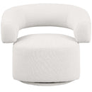 Meridian Niya Cream Linen Textured Fabric Swivel Accent Chair IMAGE 5