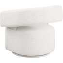  Manufacturer Color_Cream -- Niya Cream Linen Textured Fabric Upholstered Swivel Accent Chair IMAGE 6