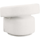Meridian Niya Cream Linen Textured Fabric Swivel Accent Chair IMAGE 6
