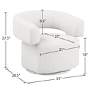  Manufacturer Color_Cream -- Niya Cream Linen Textured Fabric Upholstered Swivel Accent Chair IMAGE 9