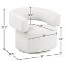 Meridian Niya Cream Linen Textured Fabric Swivel Accent Chair IMAGE 9