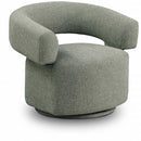  Manufacturer Color_Green -- Niya Green Linen Textured Fabric Upholstered Swivel Accent Chair IMAGE 1