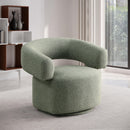  Manufacturer Color_Green -- Niya Green Linen Textured Fabric Upholstered Swivel Accent Chair IMAGE 2