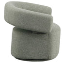  Manufacturer Color_Green -- Niya Green Linen Textured Fabric Upholstered Swivel Accent Chair IMAGE 4