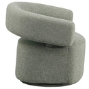 Meridian Niya Green Linen Textured Fabric Swivel Accent Chair IMAGE 4