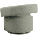  Manufacturer Color_Green -- Niya Green Linen Textured Fabric Upholstered Swivel Accent Chair IMAGE 6