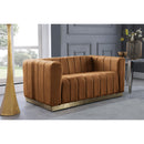  Manufacturer Color_Saddle -- Marlon 62.5" Saddle Velvet Upholstered Loveseat IMAGE 2