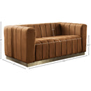  Manufacturer Color_Saddle -- Marlon 62.5" Saddle Velvet Upholstered Loveseat IMAGE 9