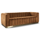  Manufacturer Color_Saddle -- Marlon 86.5" Saddle Velvet Upholstered Sofa IMAGE 1