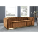  Manufacturer Color_Saddle -- Marlon 86.5" Saddle Velvet Upholstered Sofa IMAGE 2
