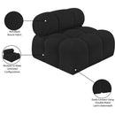 Meridian Ames Black Boucle Fabric Armless IMAGE 12