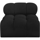 Meridian Ames Black Boucle Fabric Armless IMAGE 4