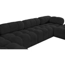 Meridian Ames Black Boucle Fabric Modular Sectional IMAGE 11