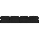 Meridian Ames Black Boucle Fabric Modular Sectional IMAGE 3