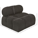  Manufacturer Color_Brown -- Ames Brown Boucle Fabric Upholstered Modular Armless Chair IMAGE 11