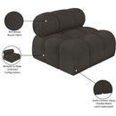  Manufacturer Color_Brown -- Ames Brown Boucle Fabric Upholstered Modular Armless Chair IMAGE 12