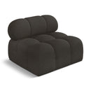  Manufacturer Color_Brown -- Ames Brown Boucle Fabric Upholstered Modular Armless Chair IMAGE 1